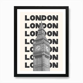 London Big Ben Black & White Art Print