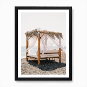 Greece Beach Cabana Art Print