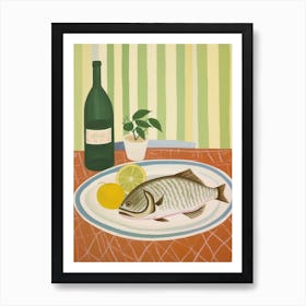 Halibut 2 Italian Still Life Painting Art Print