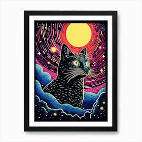 Quantum Whiskerflux, Psychedelic Cats series Art Print