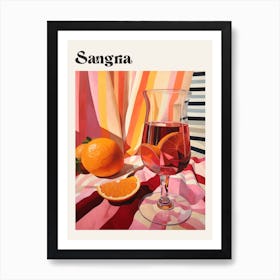 Sangria 2 Retro Cocktail Poster Art Print