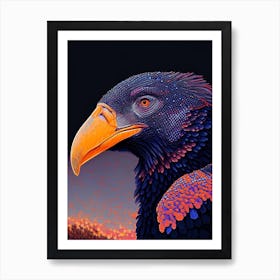 California Condor Pointillism Bird Art Print