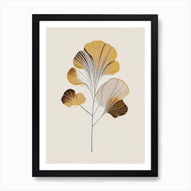 Ginkgo Spices And Herbs Retro Minimal 4 Art Print