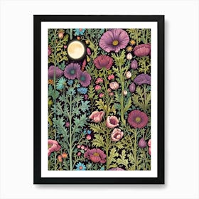 William Morris Flower Wallpaper Art Print