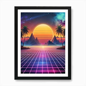 80s Retro Wallpaper Art Print