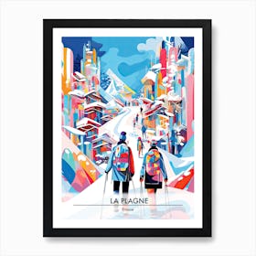 La Plagne   France, Ski Resort Poster Illustration 1 Art Print