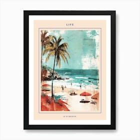 Retro Beach Scene Poster 5 Art Print