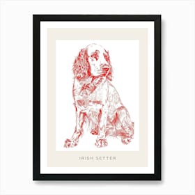 Irish Setter Line Sketch 2 Poster Art Print