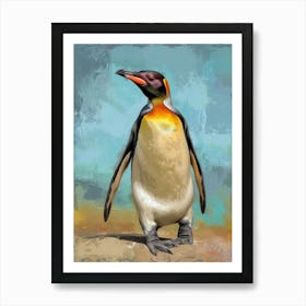 Galapagos Penguin Deception Island Colour Block Painting 3 Art Print