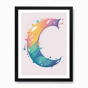 Colorful Letter C Illustration 35 Art Print