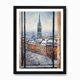 Winter Cityscape Frankfurt Germany 3 Art Print