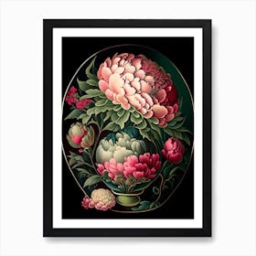 Vase Of Peonies Vintage Botanical Art Print