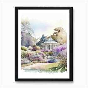 Ballarat Botanical Gardens, Australia Pastel Watercolour Art Print