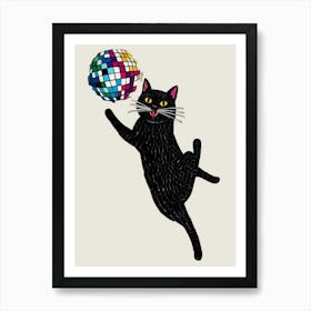 Disco Cat Art Print