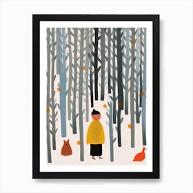 Into The Woods Scene, Tiny People And Illustration 3 Art Print