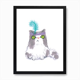 Feather Cat Art Print