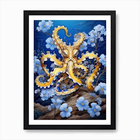 Blue Ringed Octopus Illustration 10 Art Print