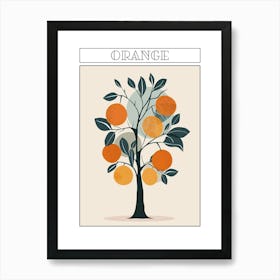 Orange Tree Minimalistic Drawing 1 Poster Art Print