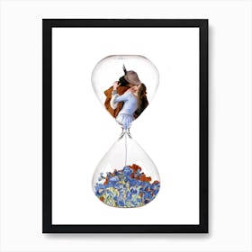 The Kiss Hayez Hourglass Of Love Art Print