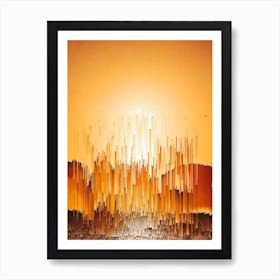 Abstract Glitch Sunset Painting 9 Art Print