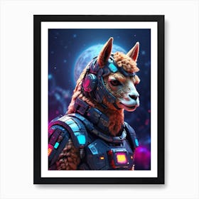 Alpaca In Cyborg Body #1 Art Print