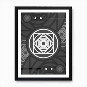 Abstract Geometric Glyph Array in White and Gray n.0004 Art Print