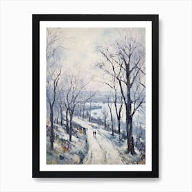 Winter City Park Painting Kalemegdan Park Belgrade Serbia 1 Art Print