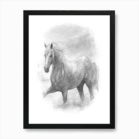 Horse In The Rain Art Print