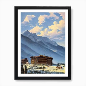 Madonna Di Campiglio, Italy Ski Resort Vintage Landscape 2 Skiing Poster Art Print