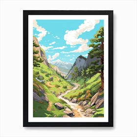 Haute Route France Switzerland 1 Hike Illustration Art Print