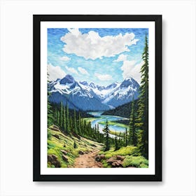 North Cascades National Park Retro Pop Art 11 Art Print