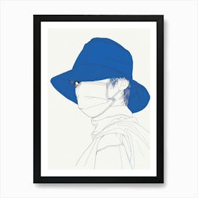 Blue Hat 8 Art Print