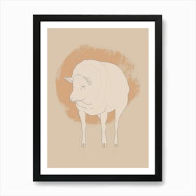 Sheep - Boho, Line Art Affiche