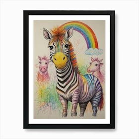 Rainbow Zebra 9 Art Print