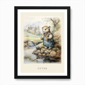 Beatrix Potter Inspired  Animal Watercolour Otter 3 Art Print