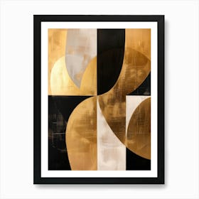 Gold And Black Abstract Painting 3 Art Print