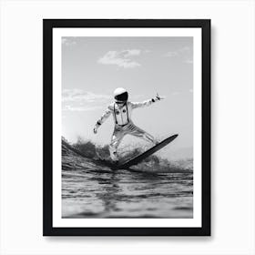 Space Surfer | Black And White Art Print