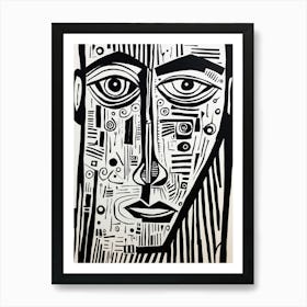 Circle Geometric Face 1 Art Print