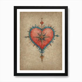 Heart Compass 13 Art Print