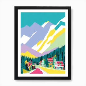 Mont Tremblant 2, Canada Midcentury Vintage Skiing Poster Art Print