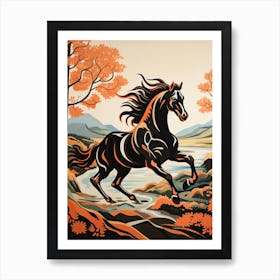 A Horse Painting In The Style Of Gouache Painting 1 Art Print