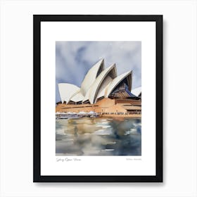 Sydney Opera House 2 Watercolour Travel Poster Art Print