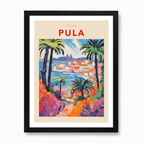 Pula Croatia 2 Fauvist Travel Poster Art Print