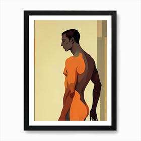 Spectrum of Identity: Nude Man In Orange Art Print