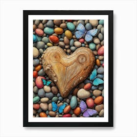 Heart Of Pebbles Art Print