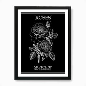 Roses Sketch 37 Poster Inverted Art Print