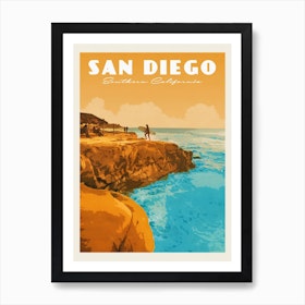 San Diego California Sunset Travel Poster Art Print