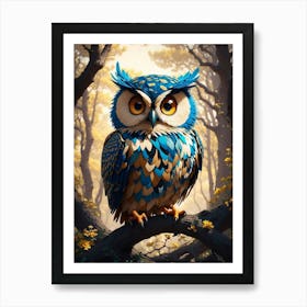 Owl In The Forest Art Print