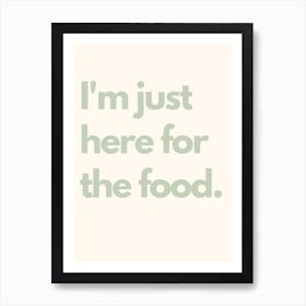 Here For Food Teal Kitchen Typography Art Print