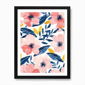 Watercolor Floral Pattern 5 Art Print